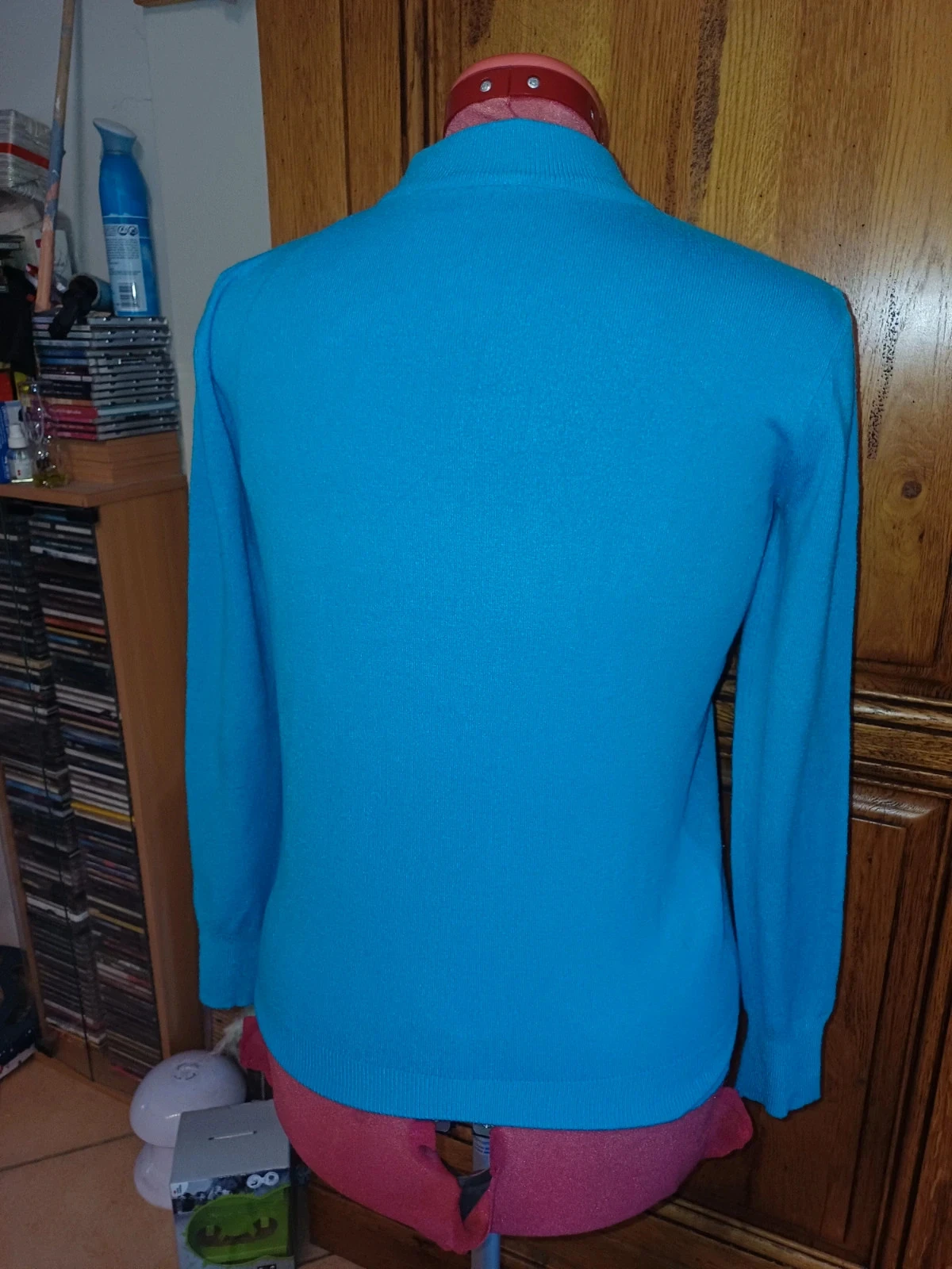 Blue sweater with rhinestone collar by REN MODA size 38/40 – photo 4